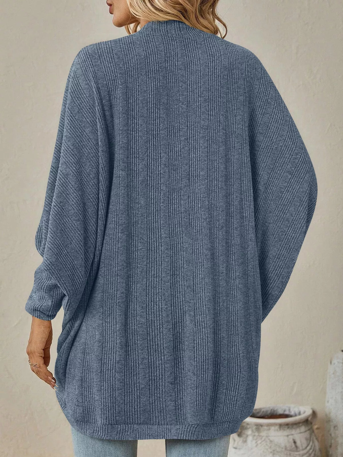 Open-Front Batwing Sleeve Cardigan