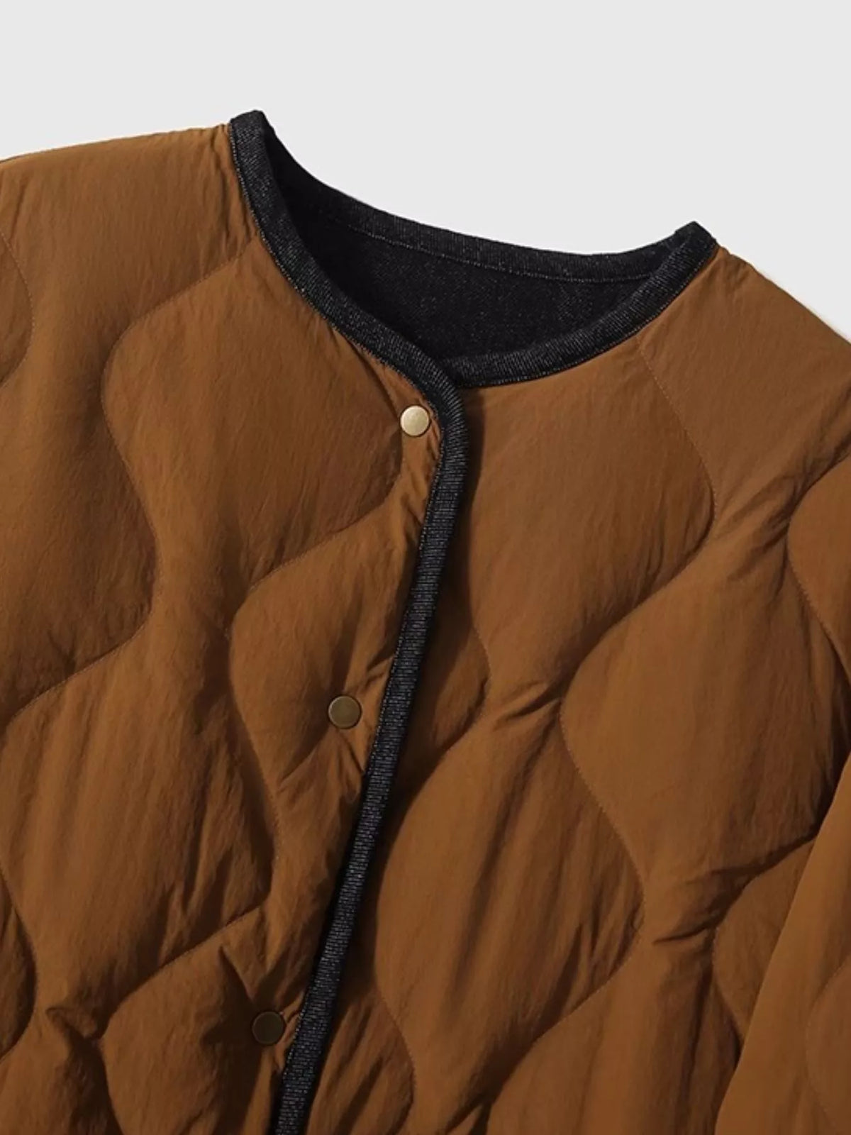 Diamond-Quilted Reversible Down Jacket in Dark