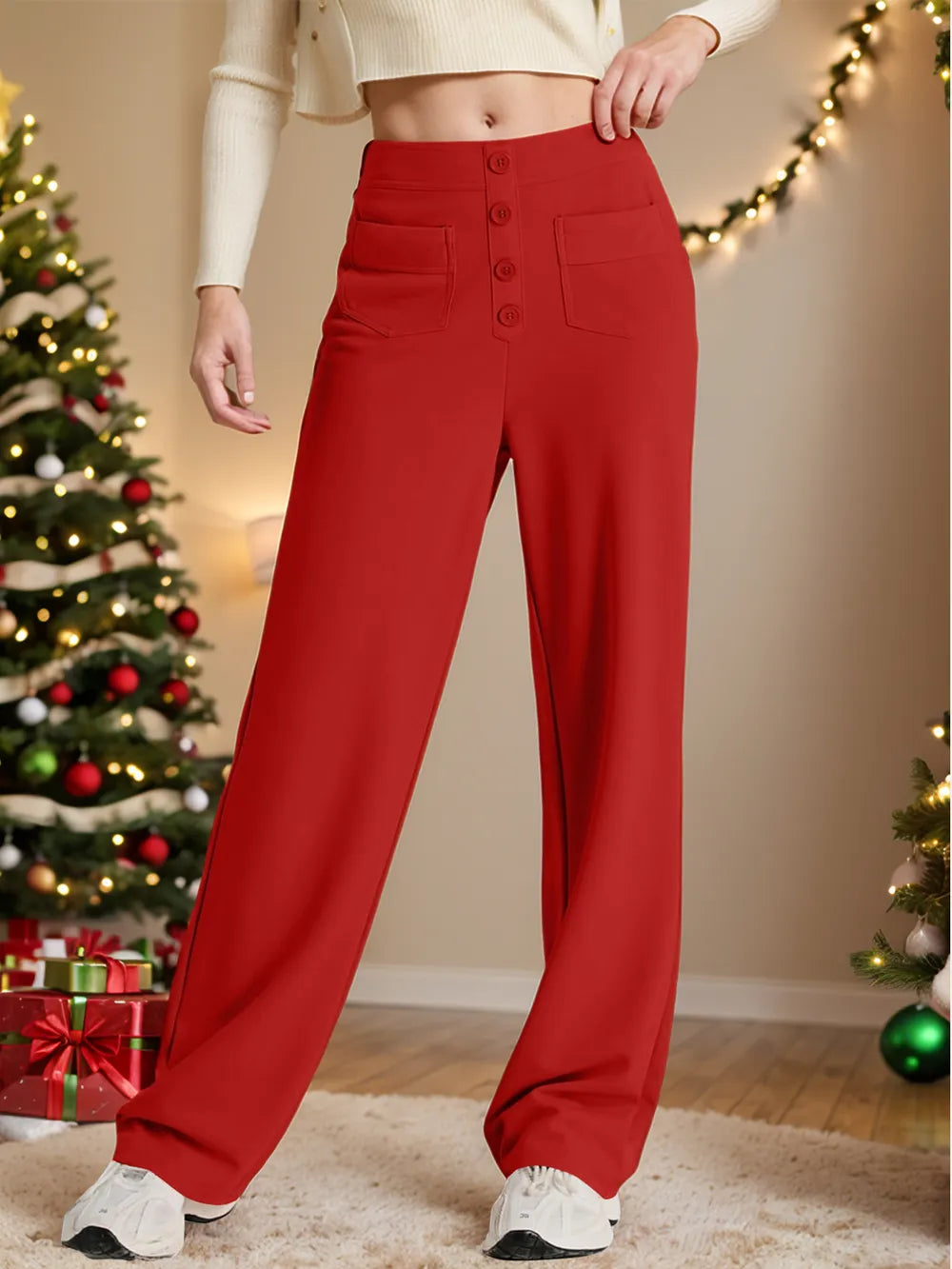 High-Rise Wide-Leg Pants by K&L