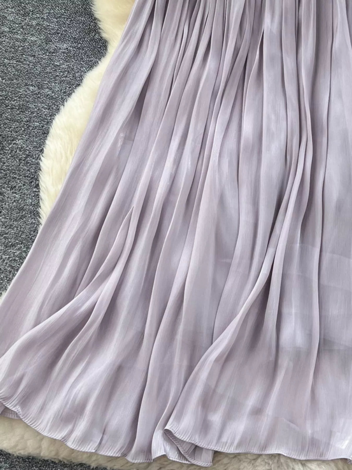 Pleated High-Waist Maxi Skirt