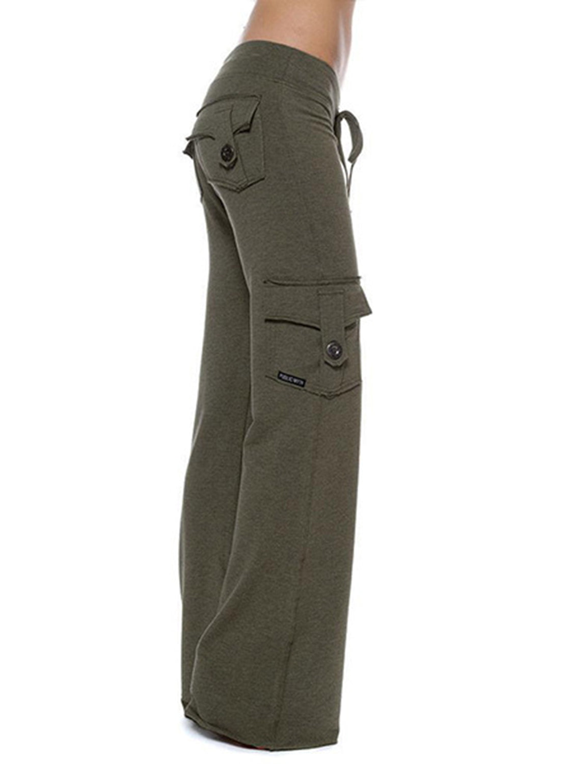 Mid-Waist Drawstring Pants with Pockets