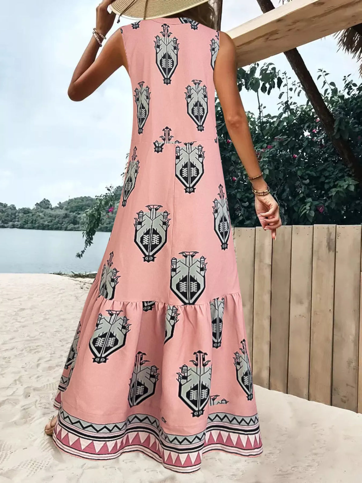 Printed Tiered Maxi Dress