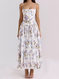 White-Large Floral Print