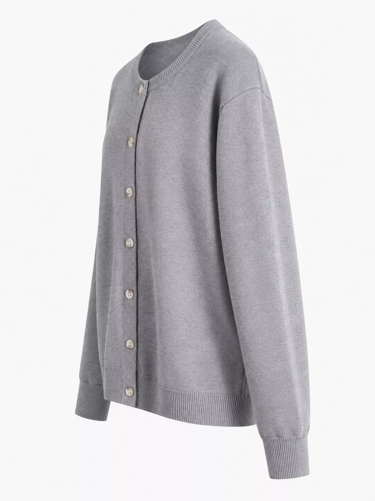 Button-Down Ribbed Knit Cardigan