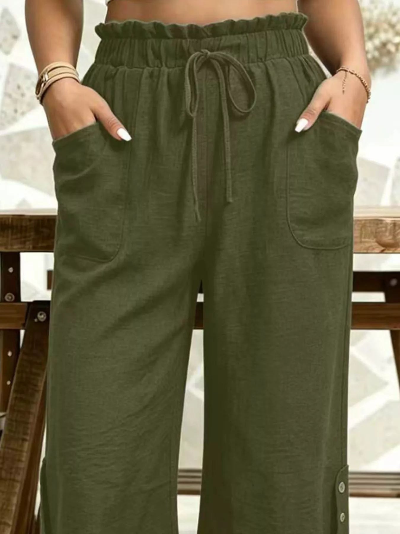 Paperbag Waist Drawstring Capris