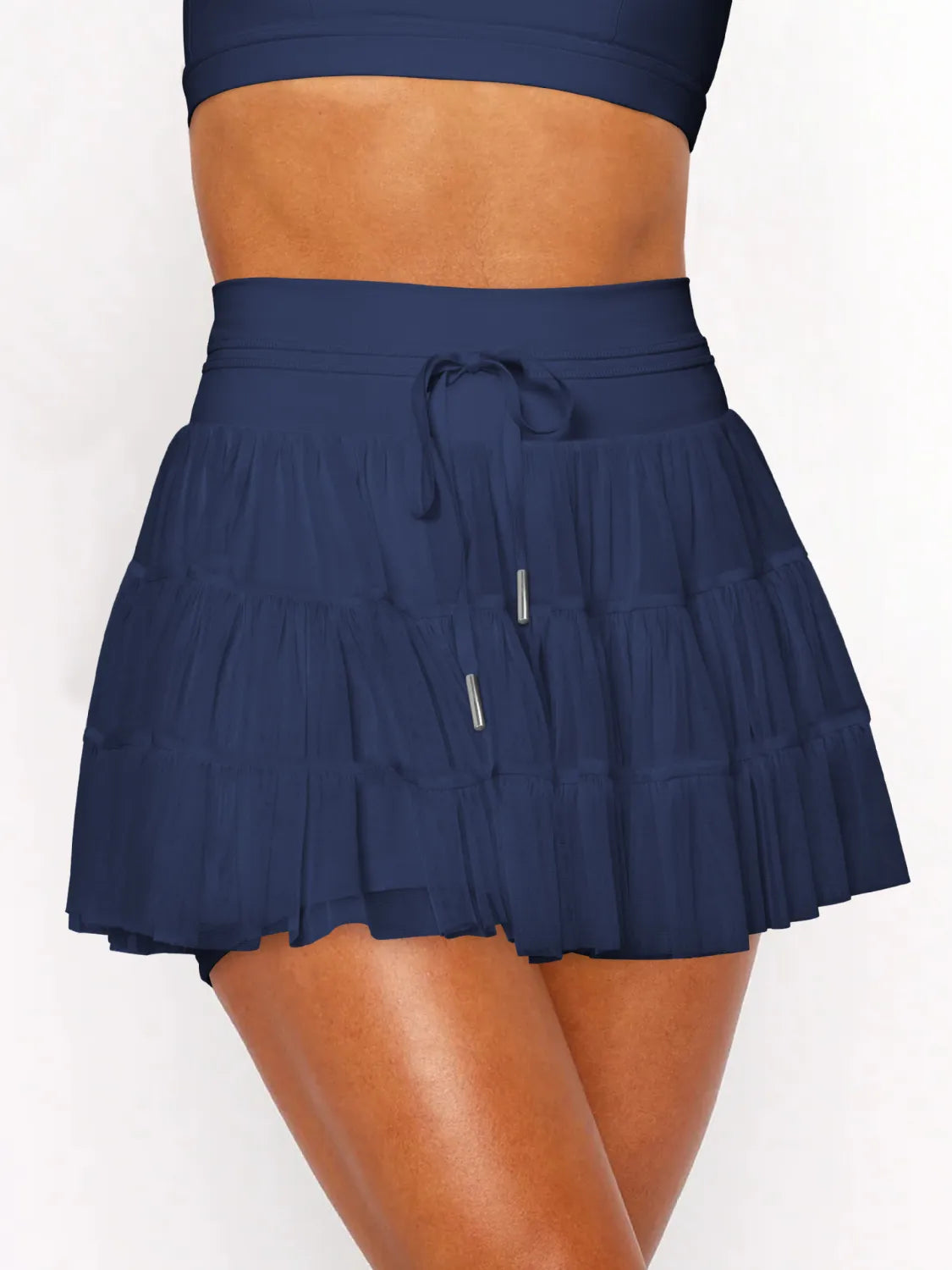 Ruched Tiered Mini Skort