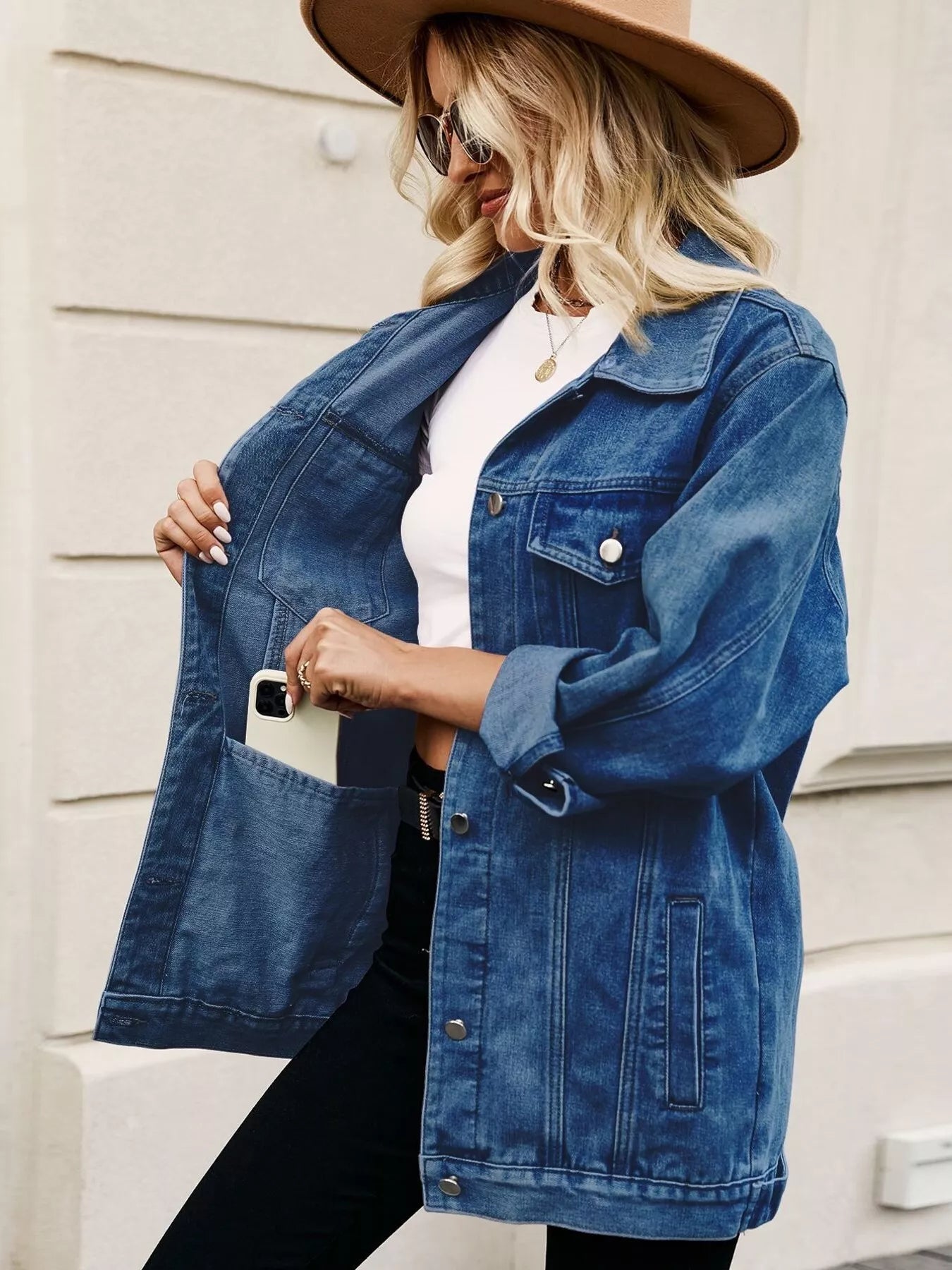 Oversized Washed Denim Jacket by Moni Wear