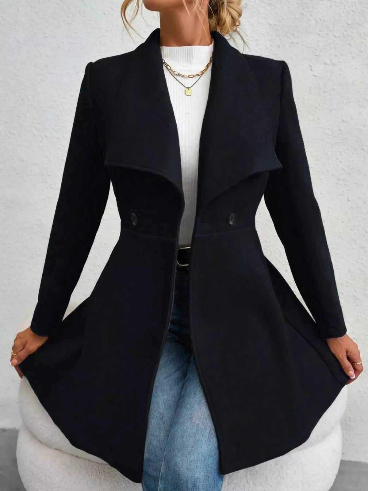 Double-Breasted Slim-Fit Coat