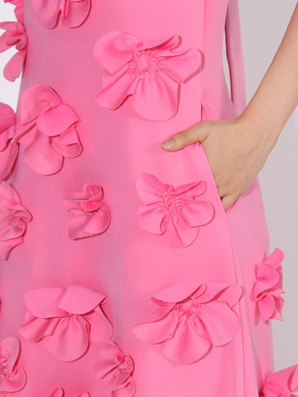 Floral Applique Maxi Dress in Pink