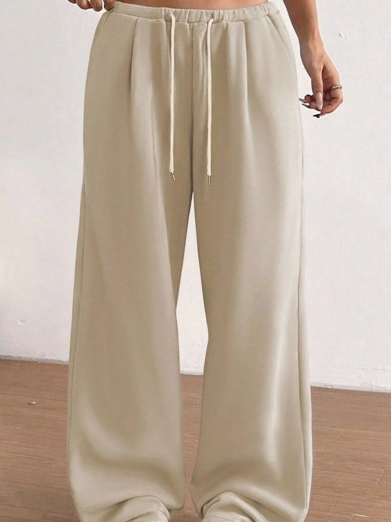Casual Drawstring High Waist Wide Leg Sweatpants