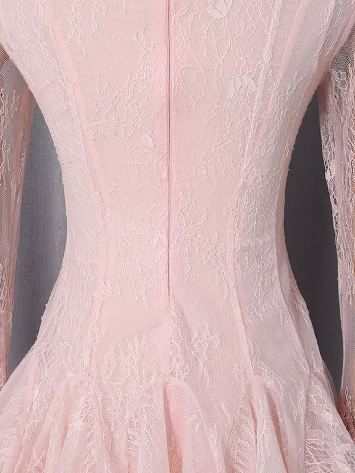 Lace Flare Sleeve Mini Dress in Pink