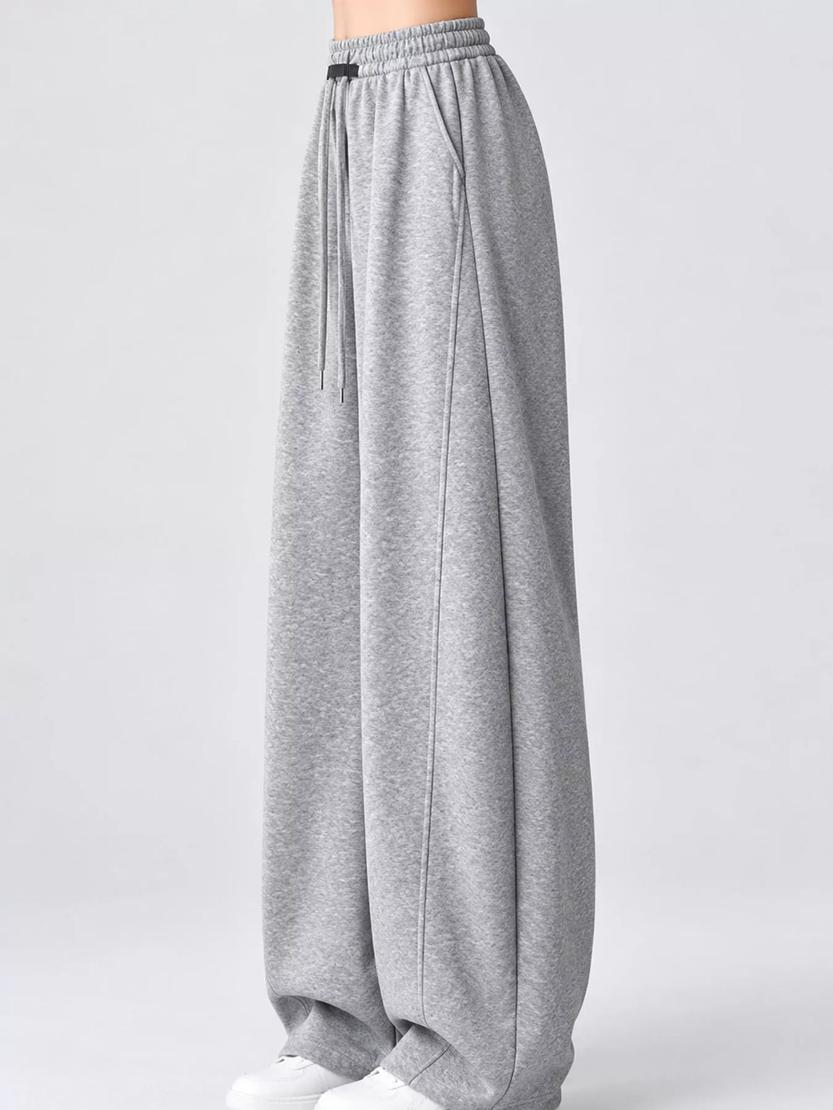 Loose-Fit Wide-Leg Drawstring Sweatpants
