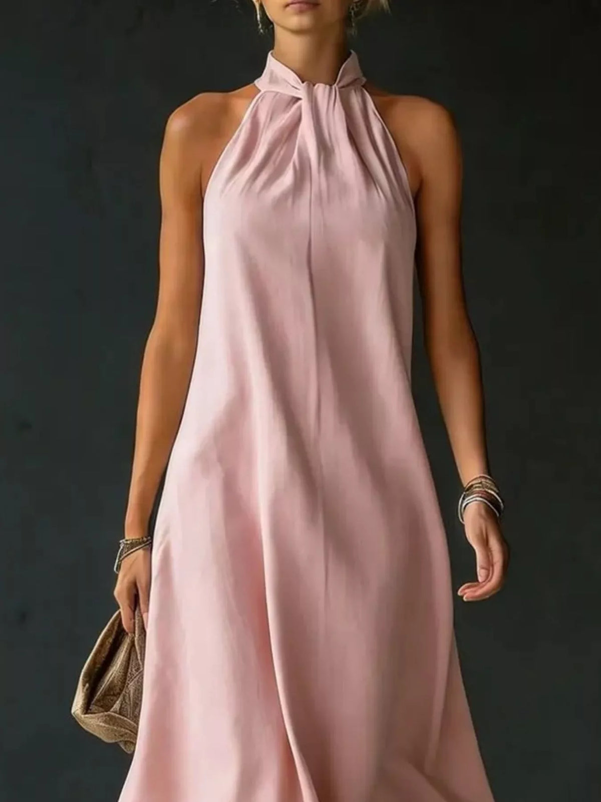 Halter Neck Maxi Dress, Plus Size