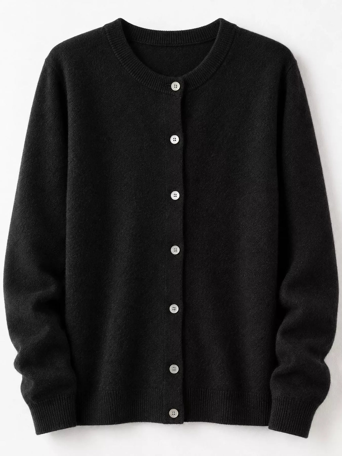 Crew Neck Button-Down Cardigan