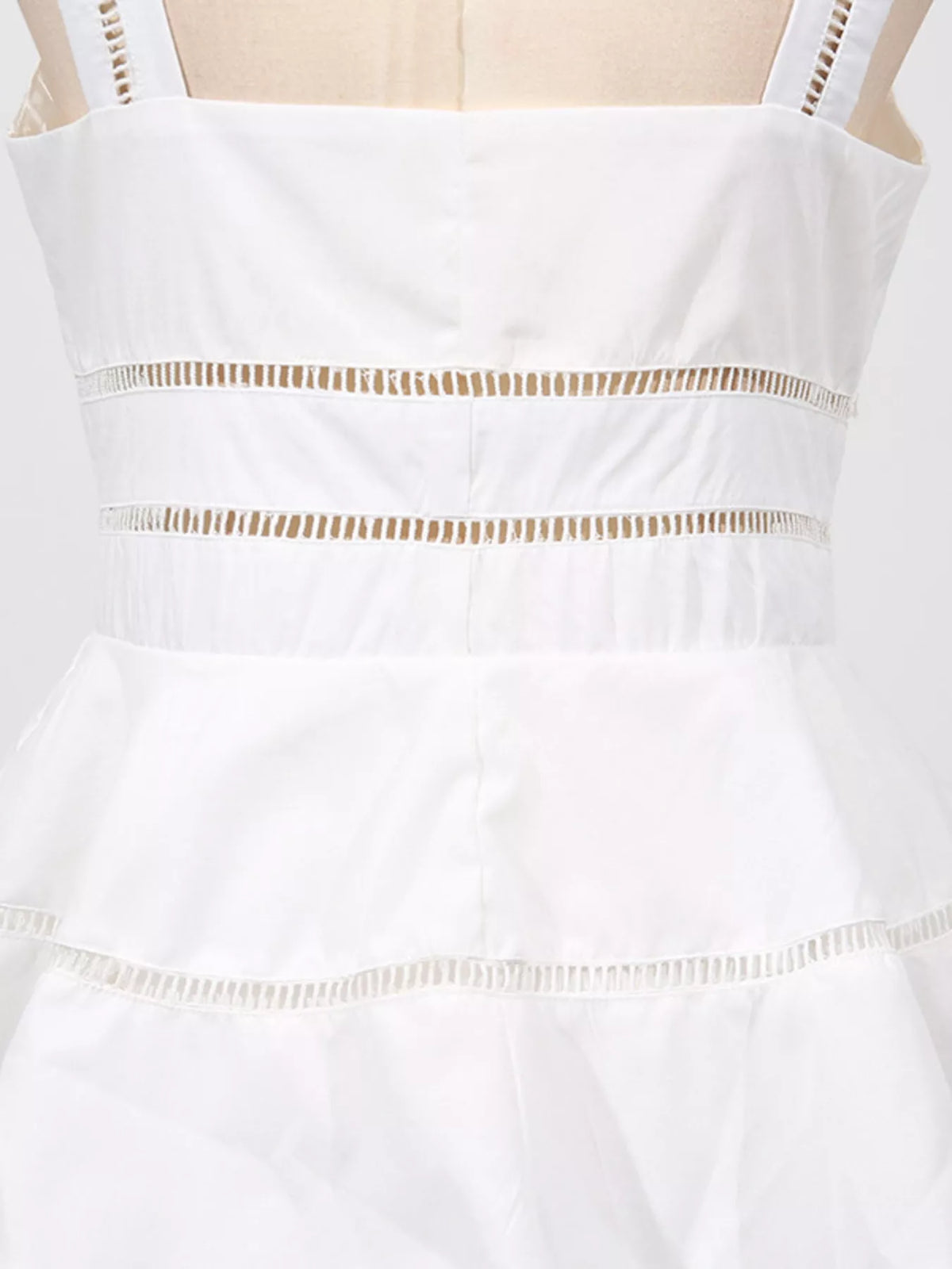 Sleeveless Eyelet Embroidered Button-Down Midi Dress in White