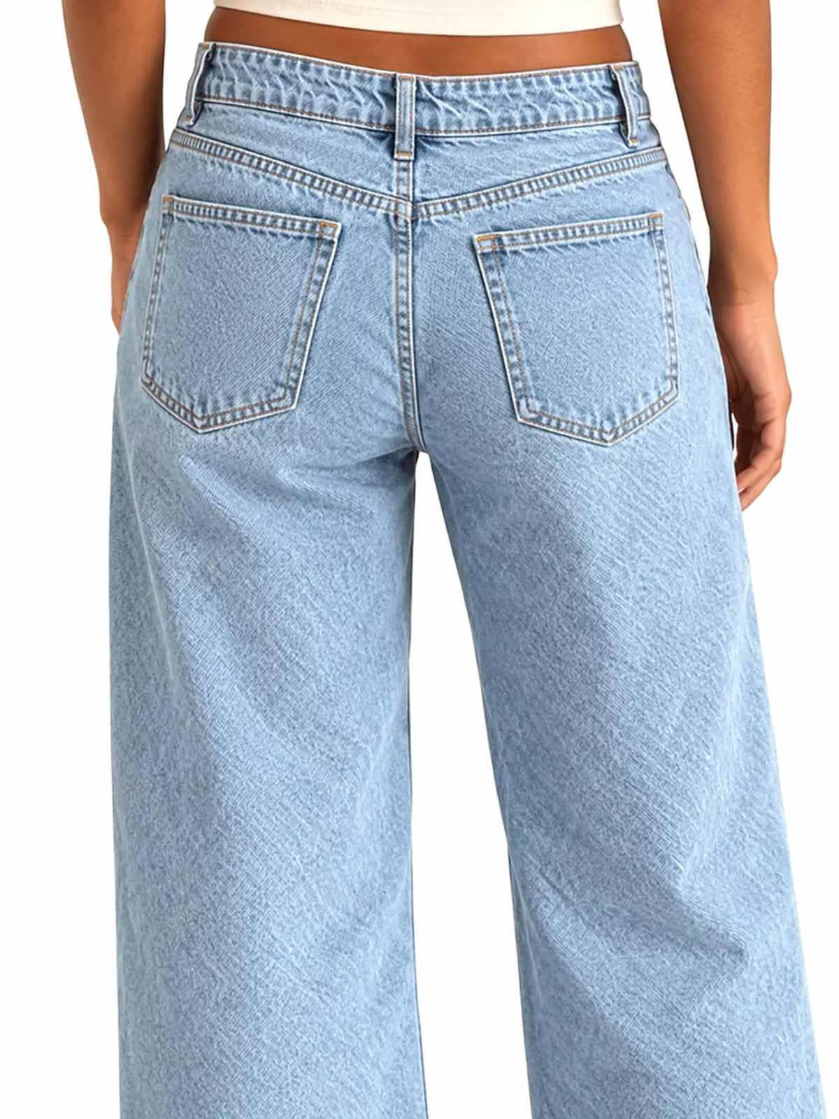 Wide-Leg Vintage Wash Jeans