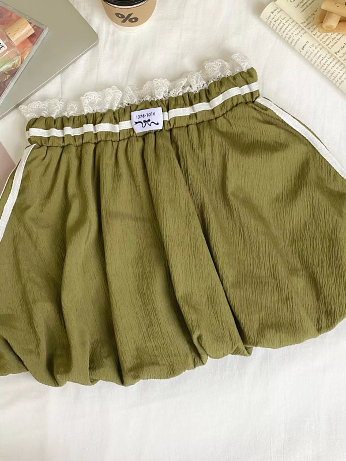 Lace Trim Mini Skirt