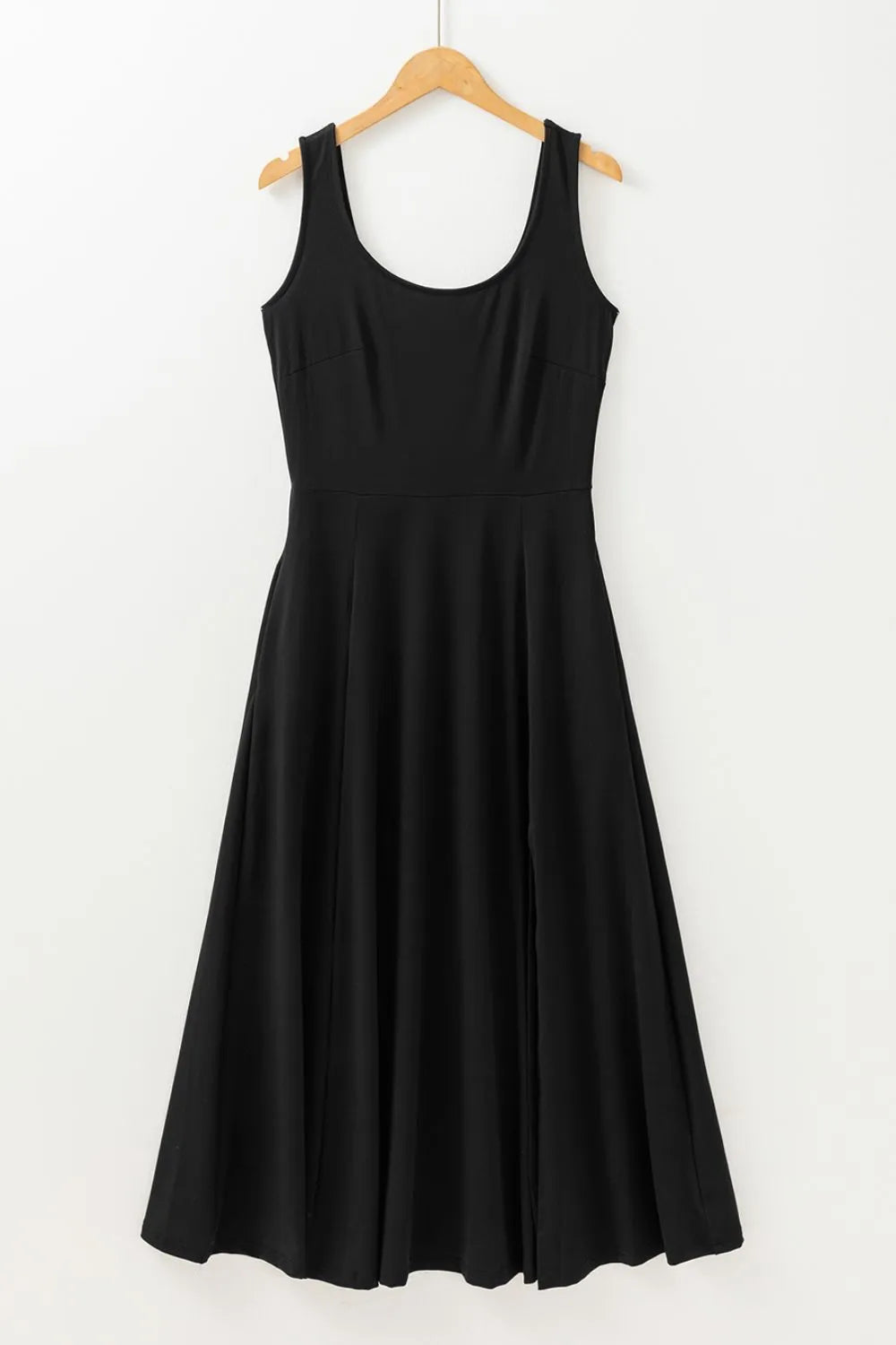 Scoop Neck Wide Strap Dress with Side Slit