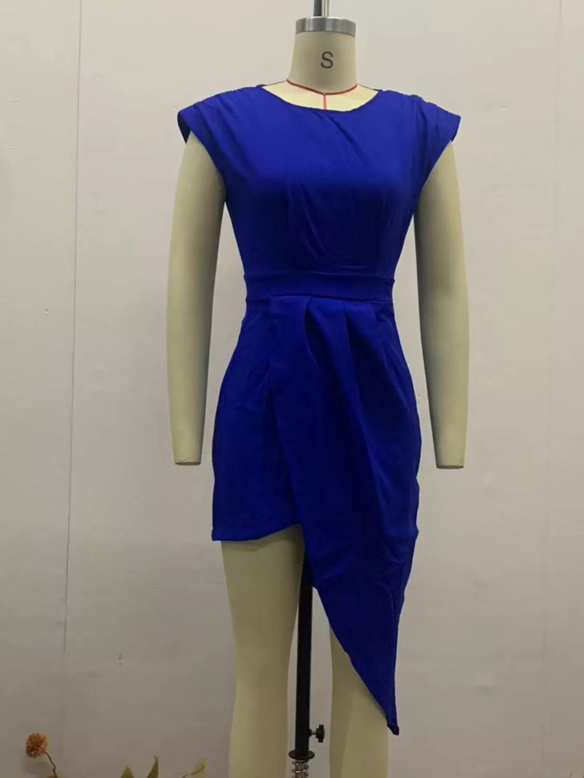 Asymmetrical Backless Pleated Dress