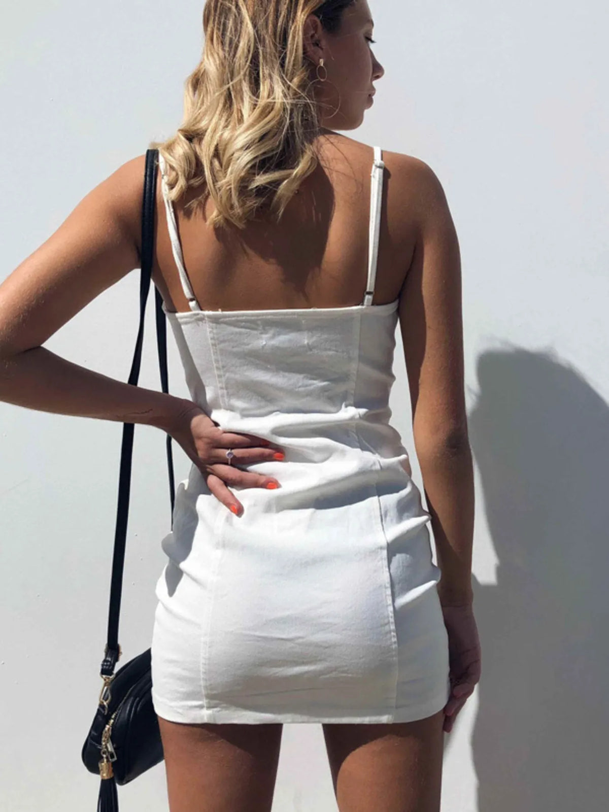 Zip-Front Bodycon Mini Dress