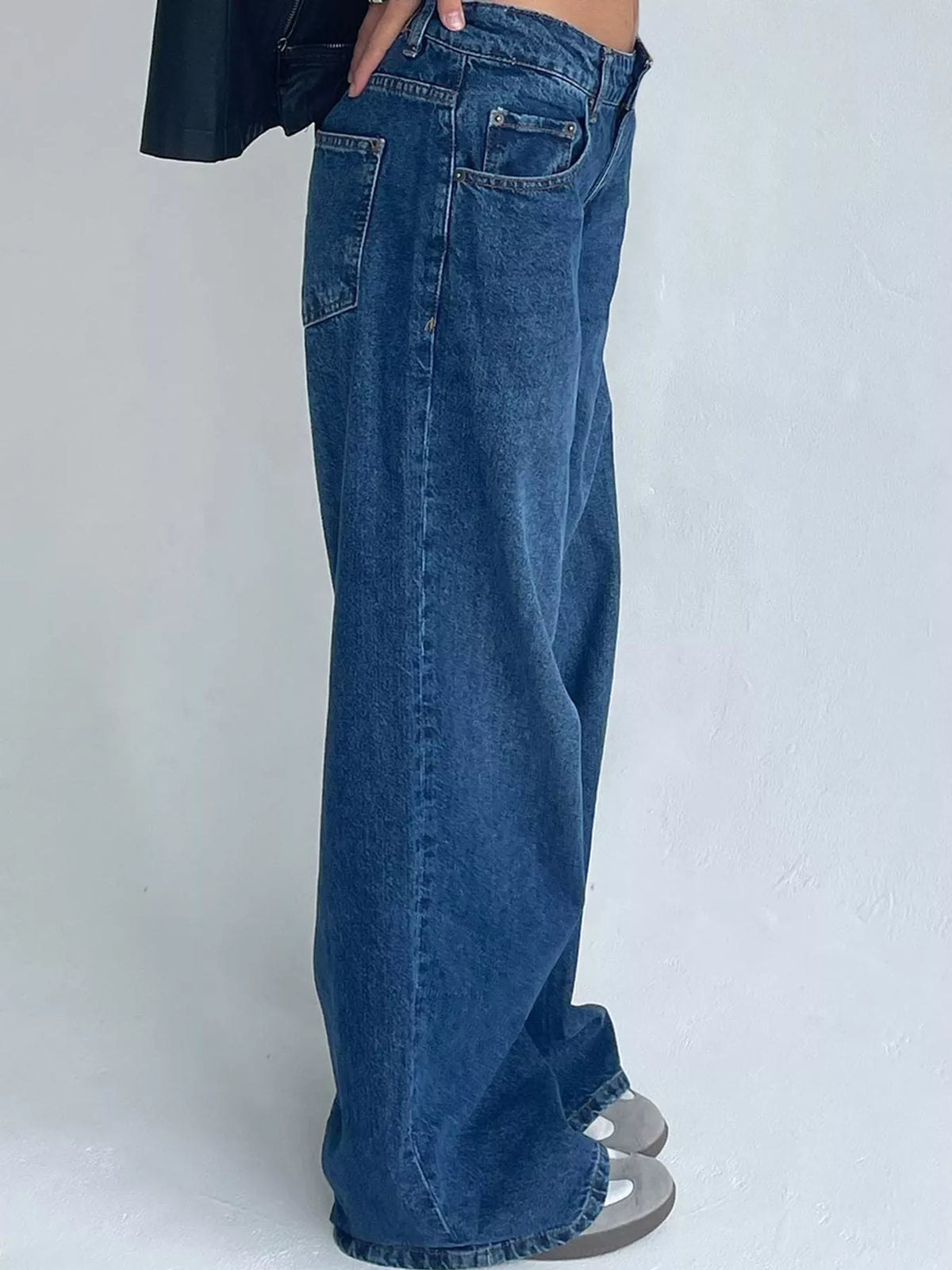 Wide-Leg Vintage Wash Jeans