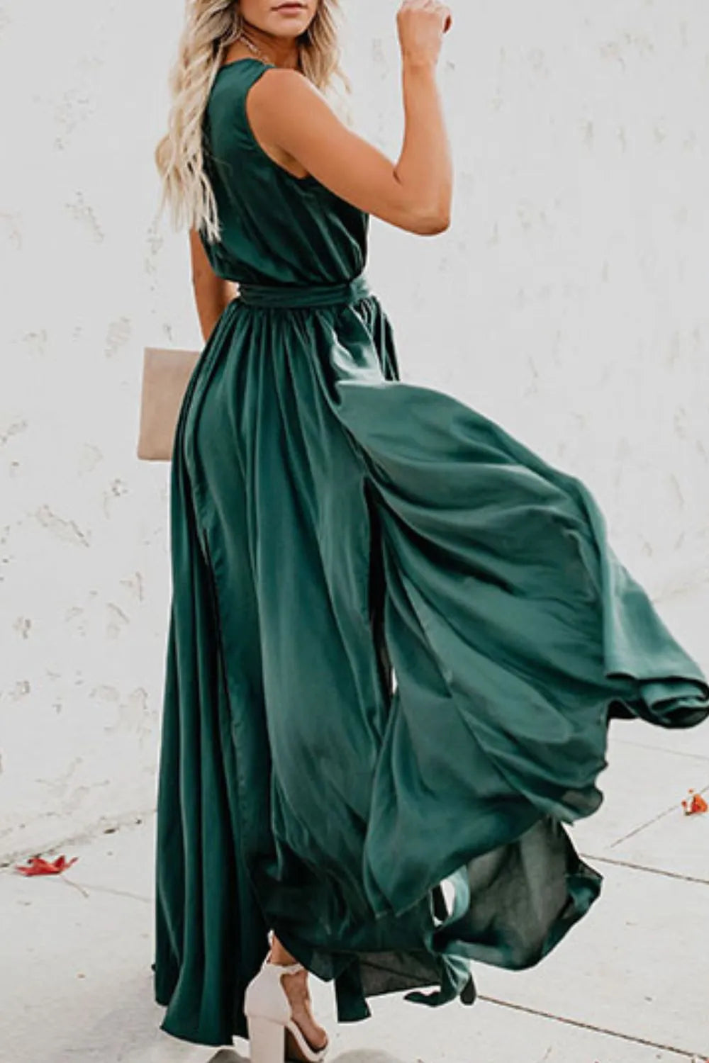 Surplice Tie-Waist Maxi Dress