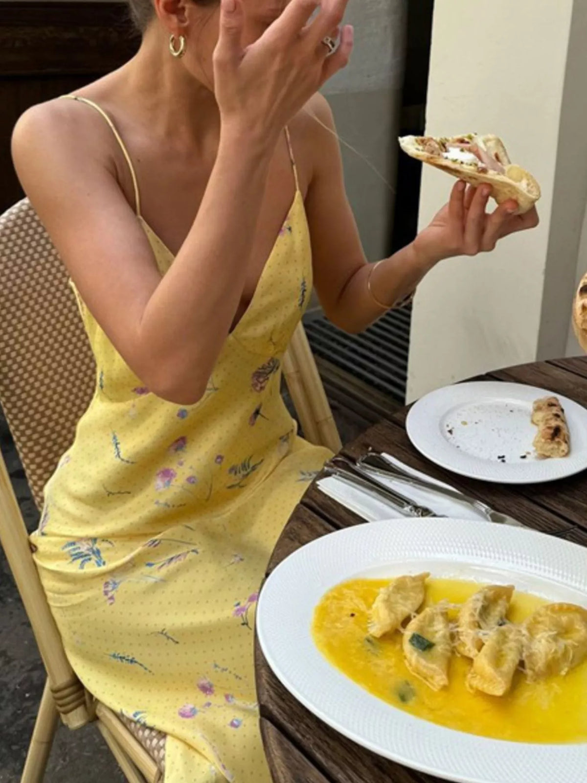 Floral Spaghetti Strap Maxi Dress in Yellow
