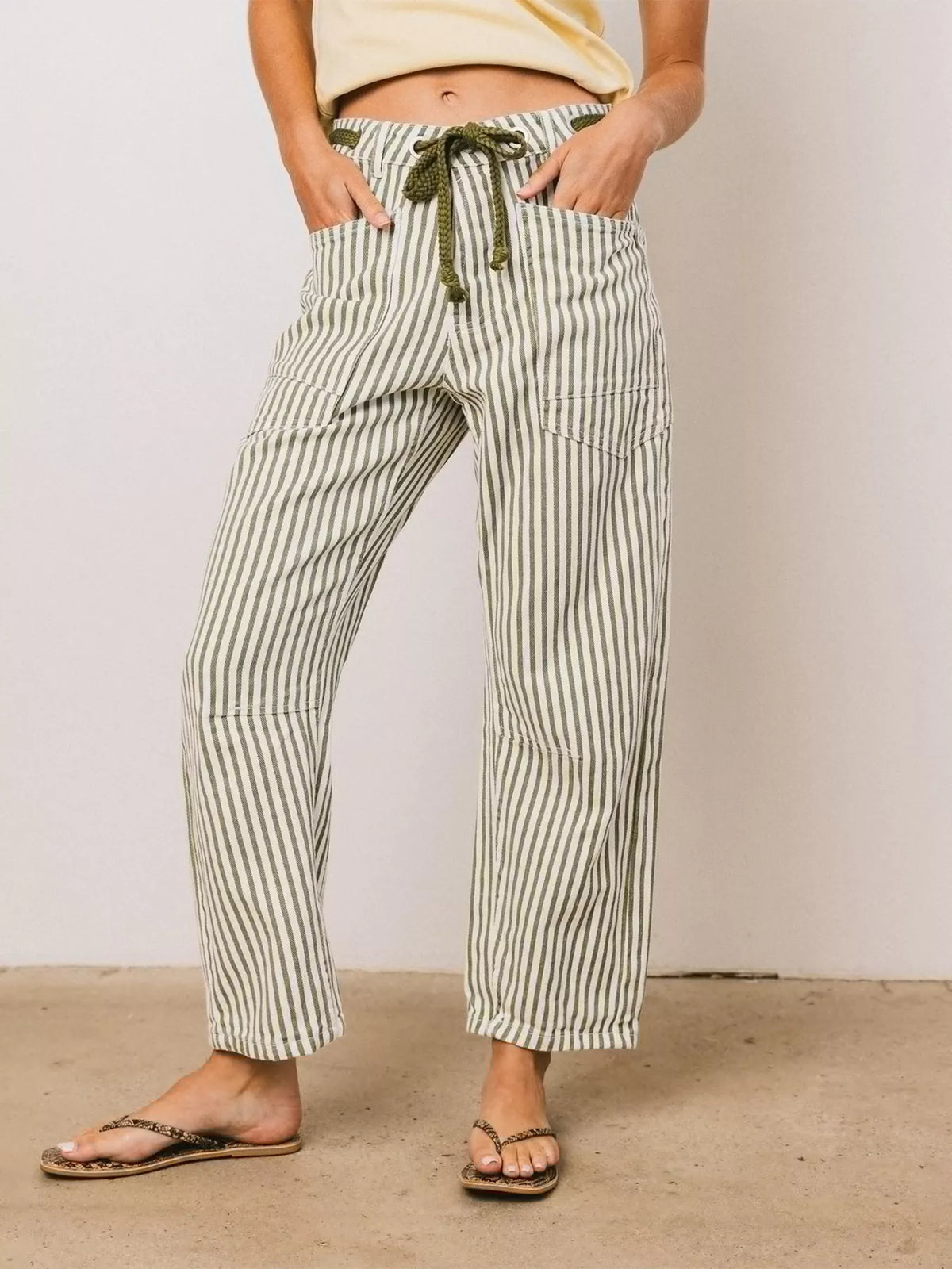 Drawstring Wide Leg Cropped Jeans by Dreamy Drapes