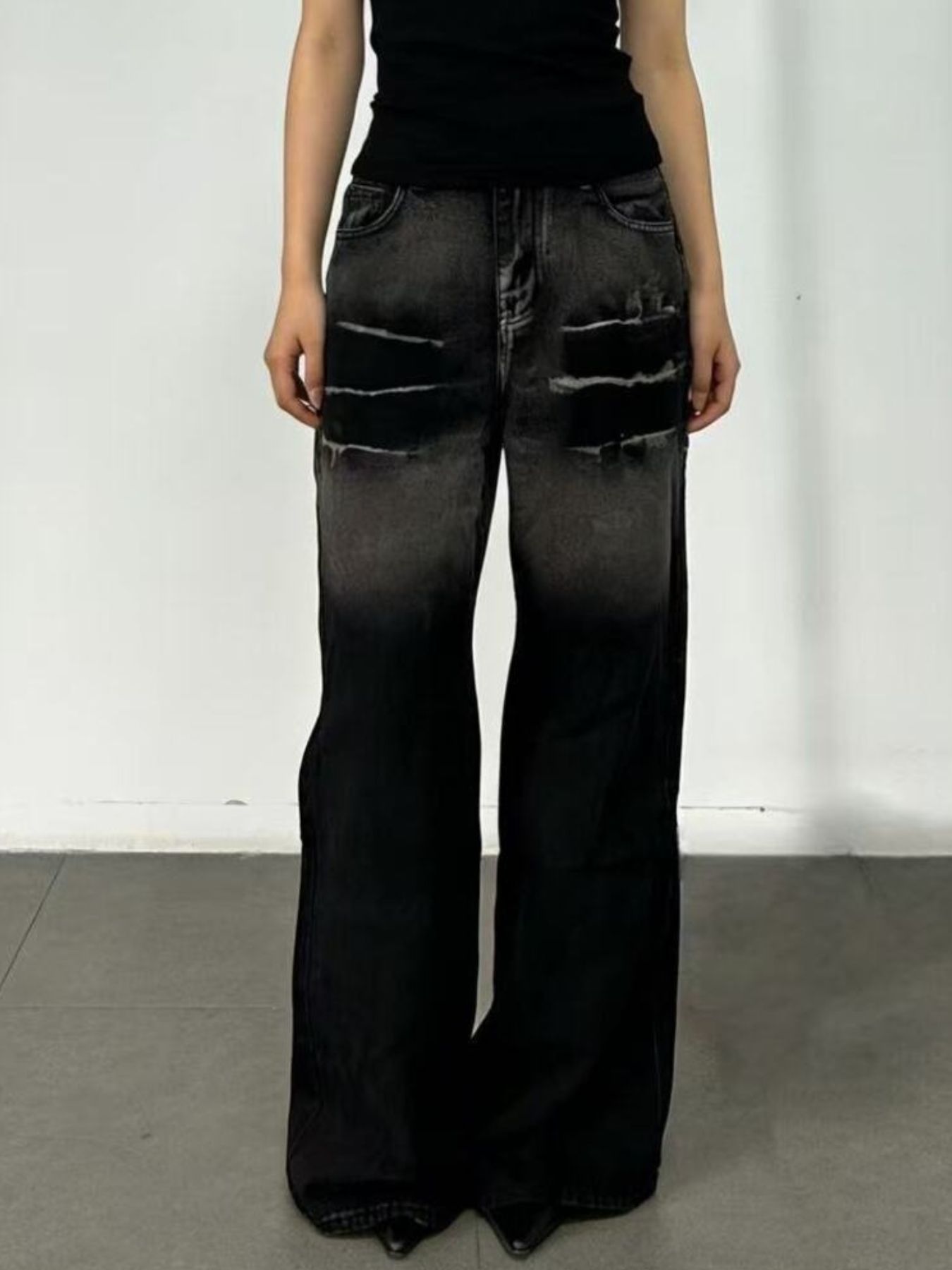 Classic Washed Wide Leg Jeans by Dreamy Drapes
