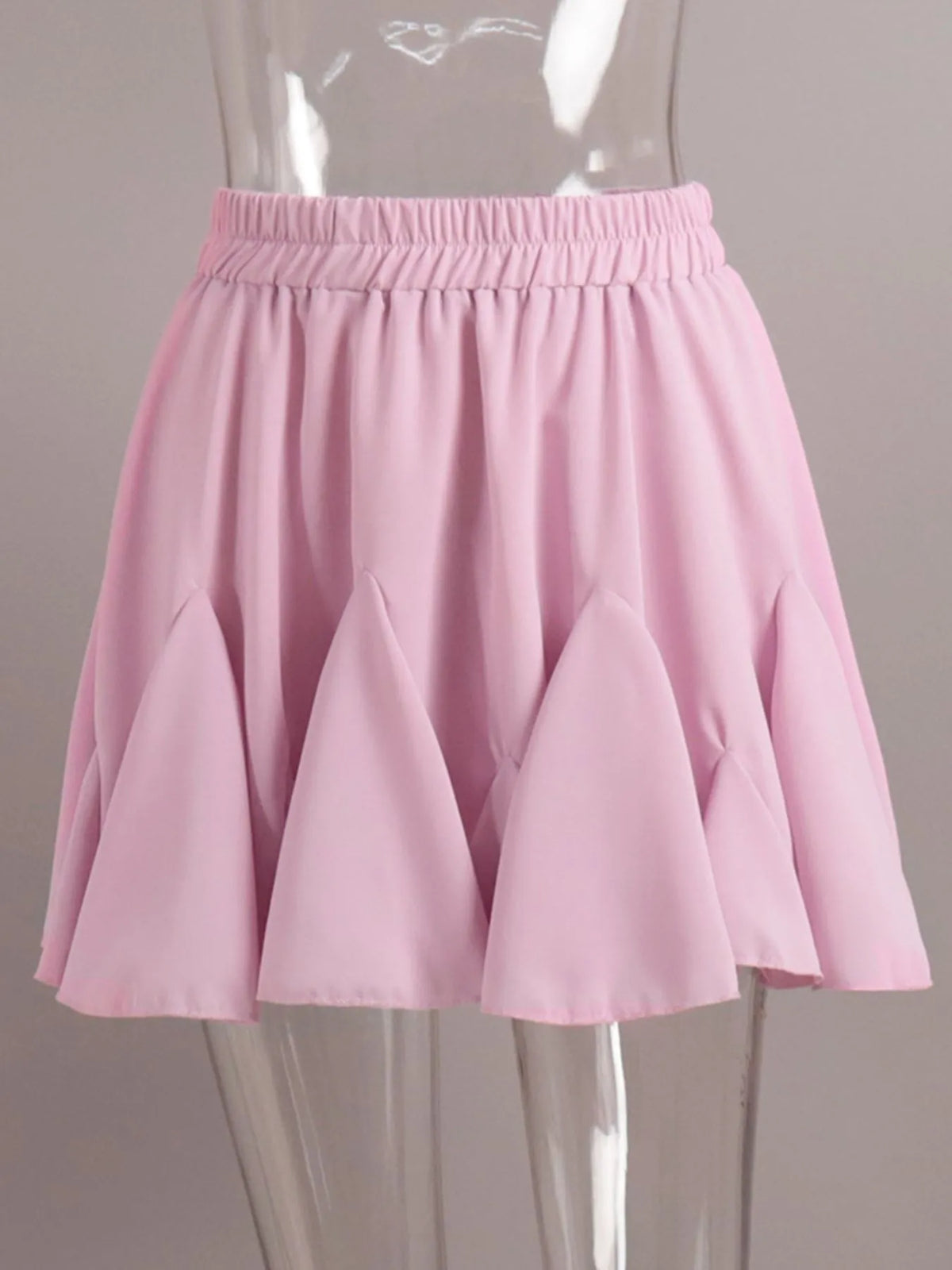 Ruffled-Hem Elastic Waist Skirt