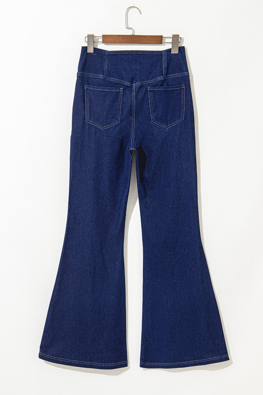 High-Waisted Flare Jeans in Dark Navy