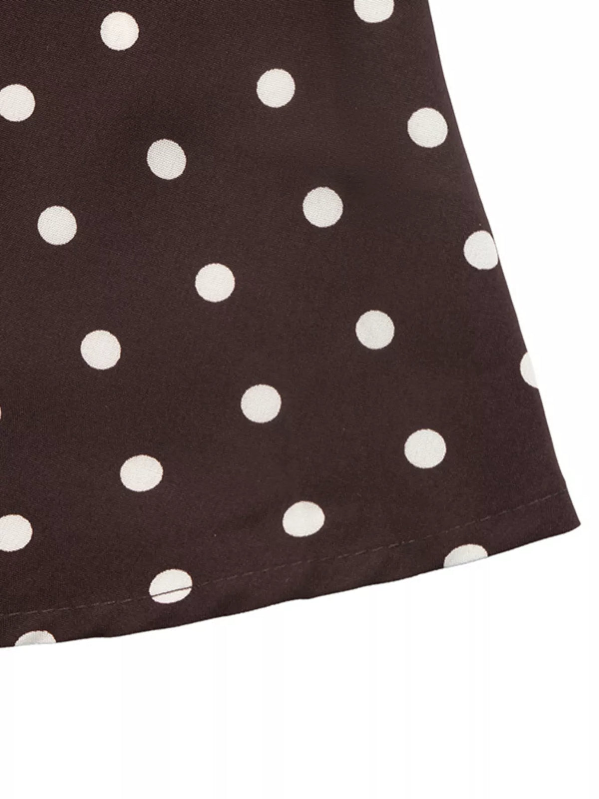Polka Dot Square Neck Maxi Dress in Brown