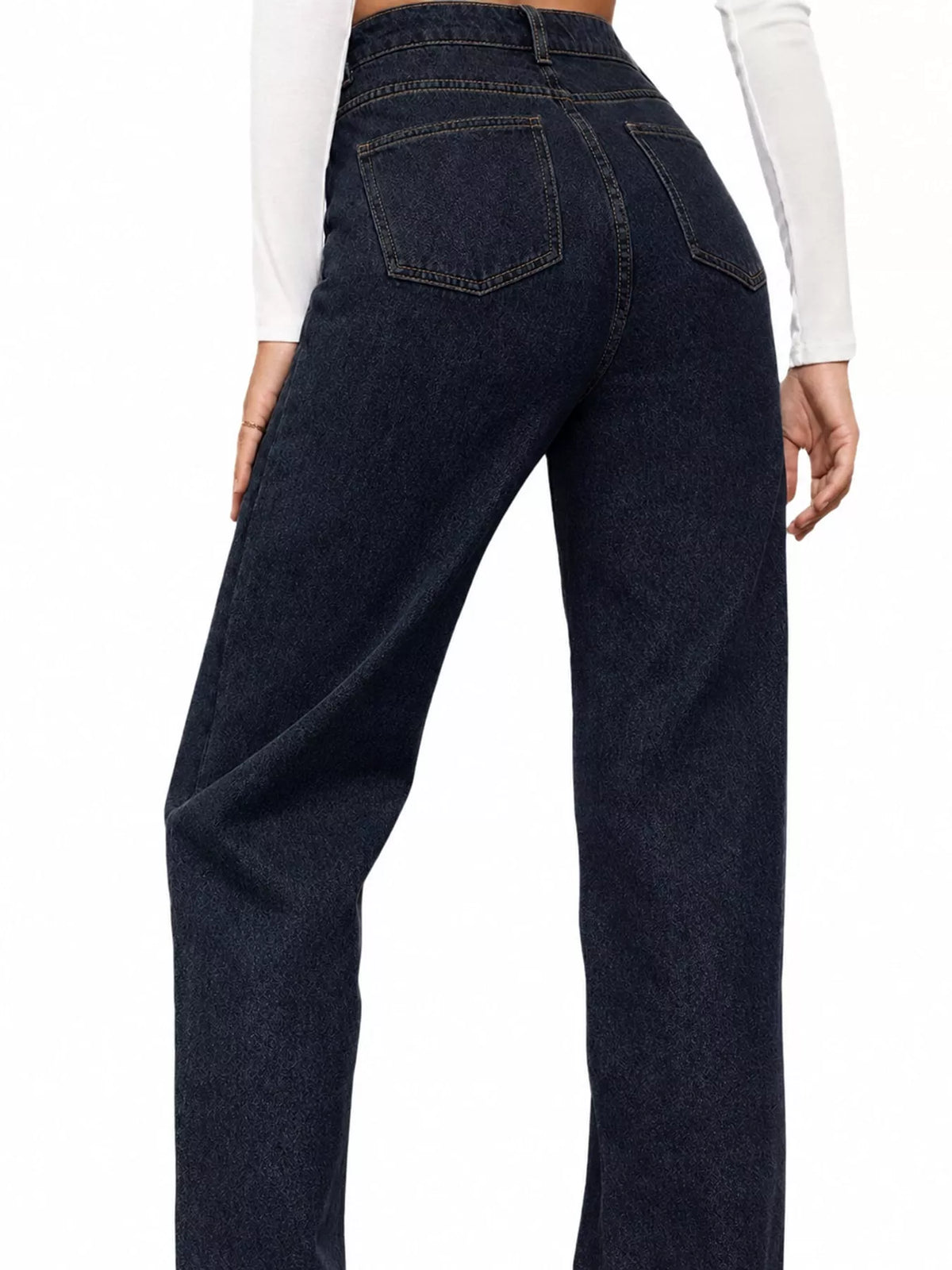 High-Waisted Vintage Wash Jeans