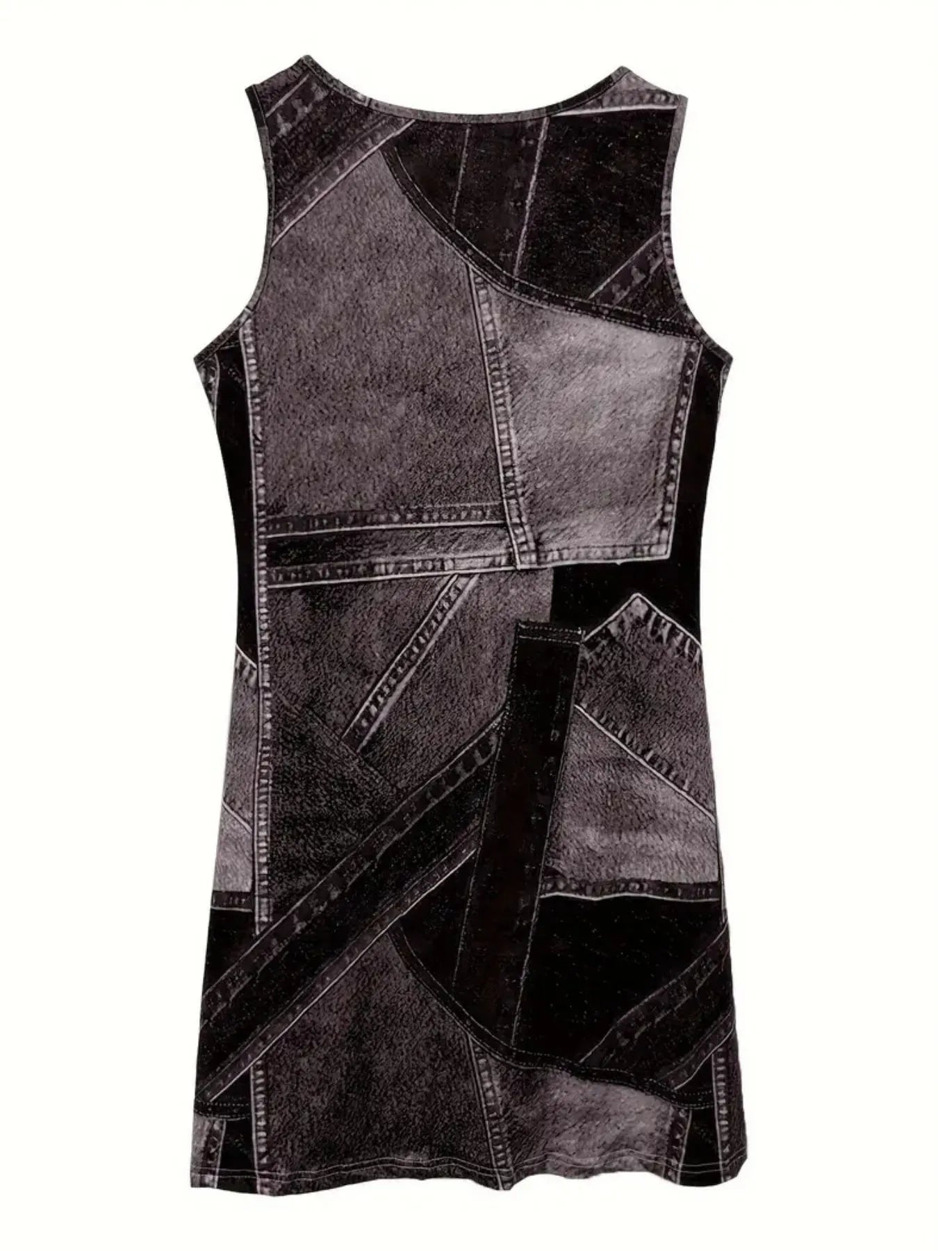 Patchwork Denim Tank Dress