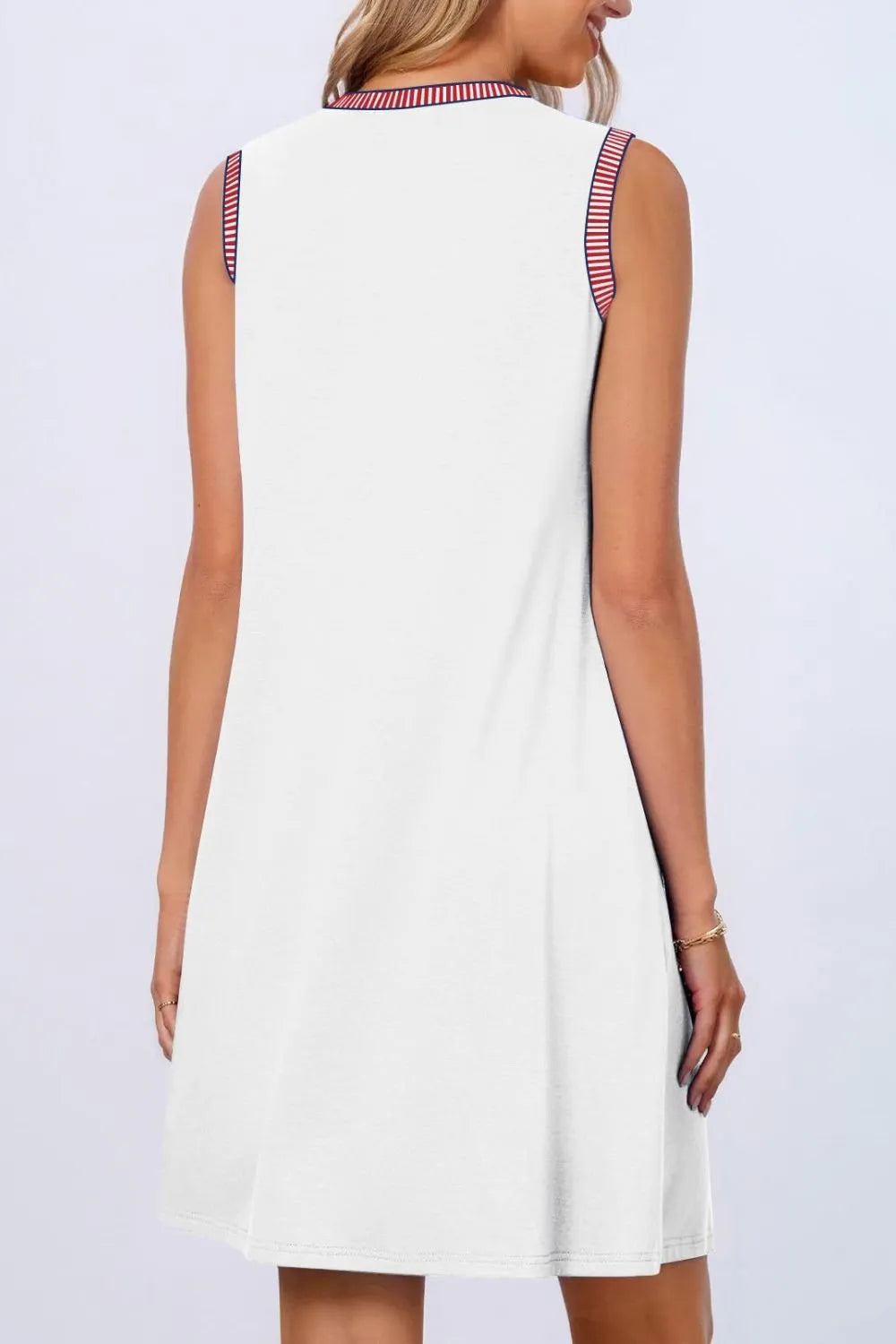 Round Neck Sleeveless Tank Dress with Pockets