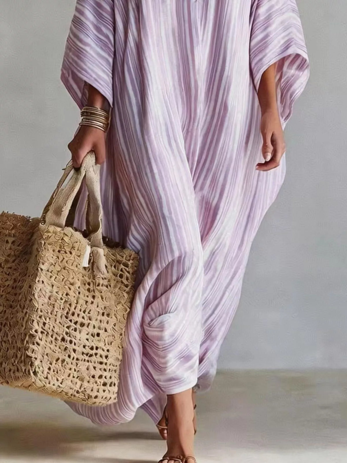 Oversized Striped Maxi Dress