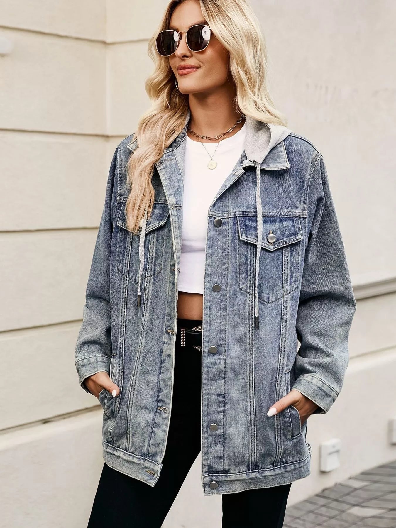 Oversized Washed Denim Jacket by Moni Wear