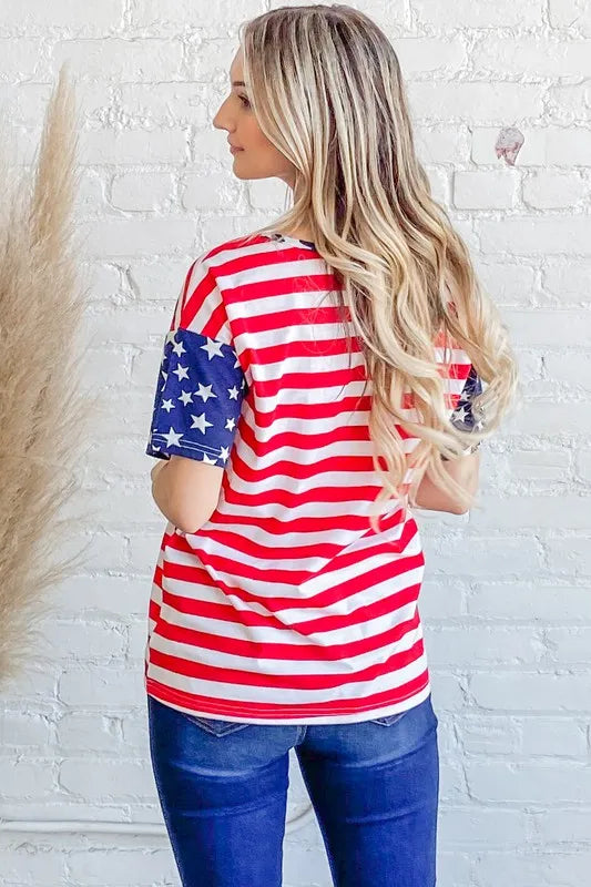 And The Why American Flag Top in Red and Navy in Red/navy