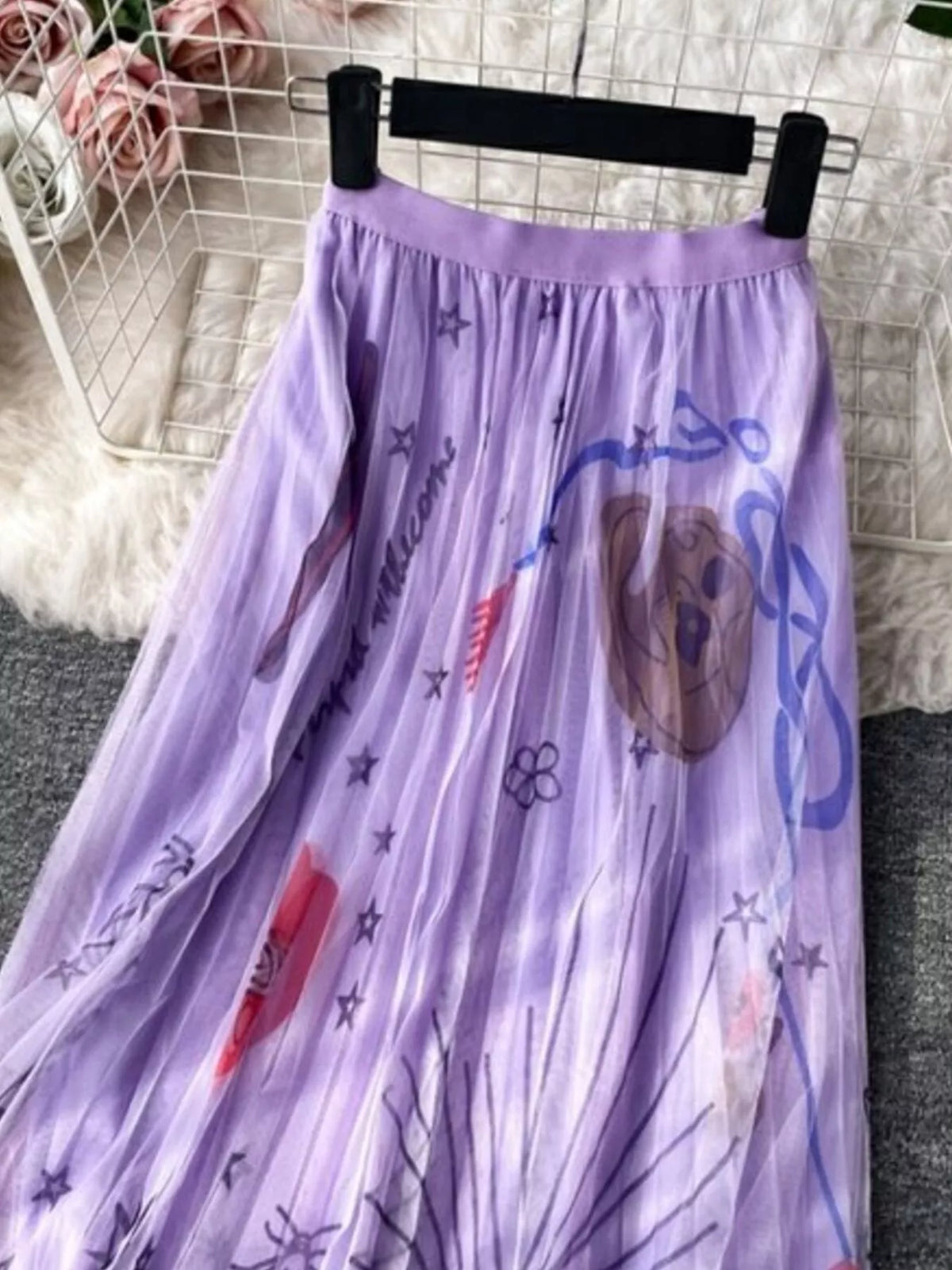 Layered Printed Tulle Skirt