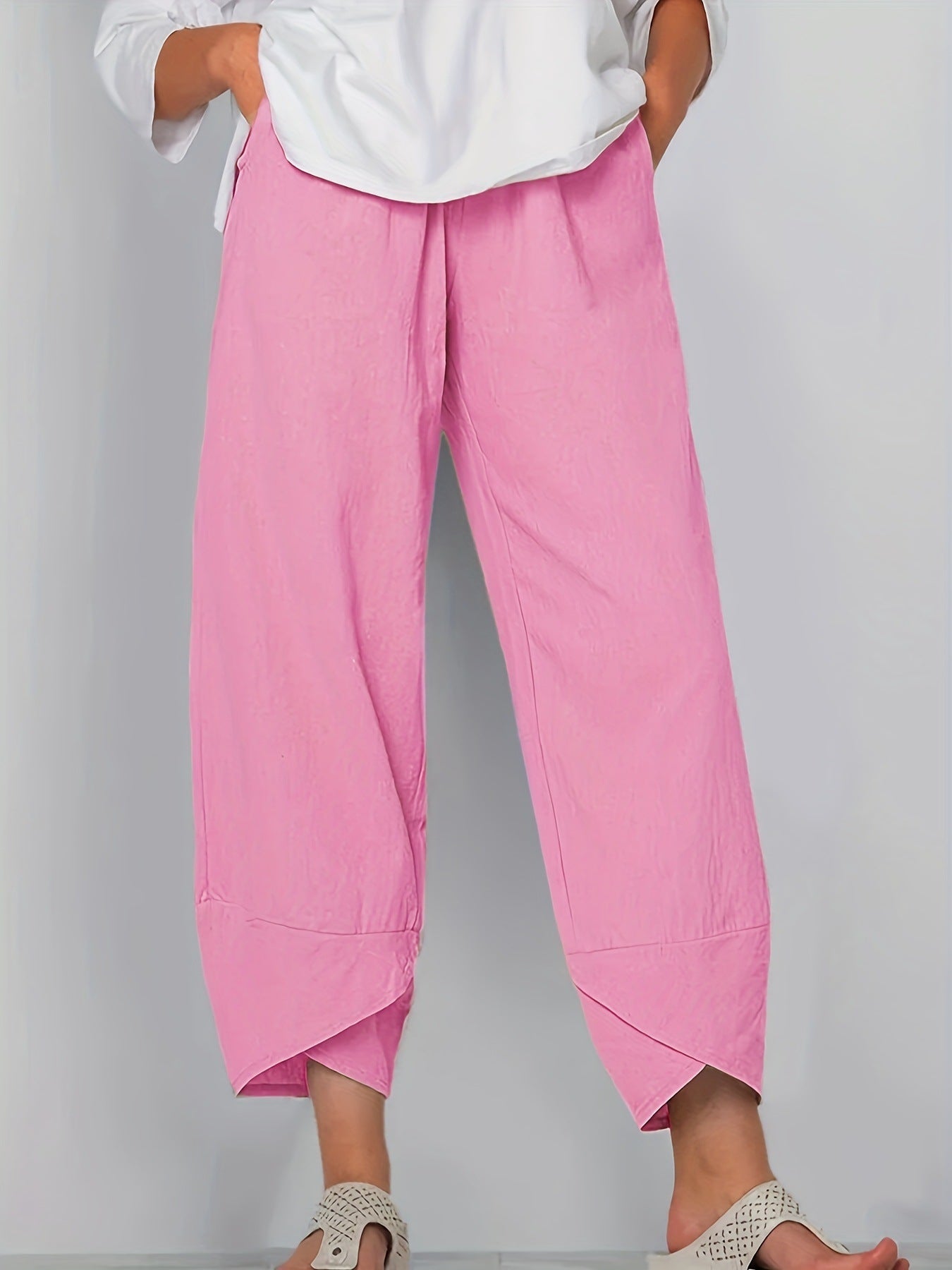 Elastic-Waist Pants with Pockets by Yolan House
