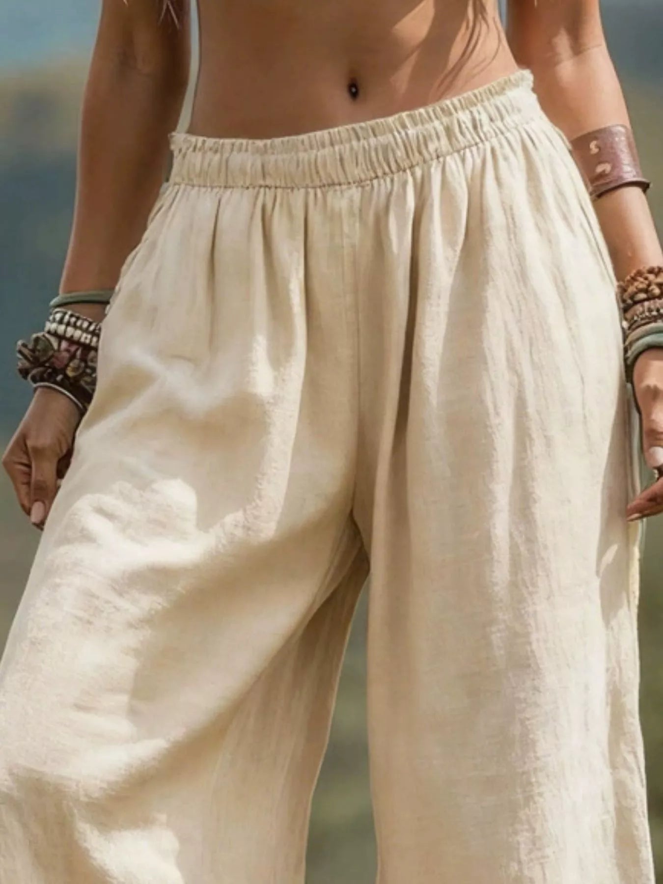 Bohemian Plus Size Wide Leg Pants