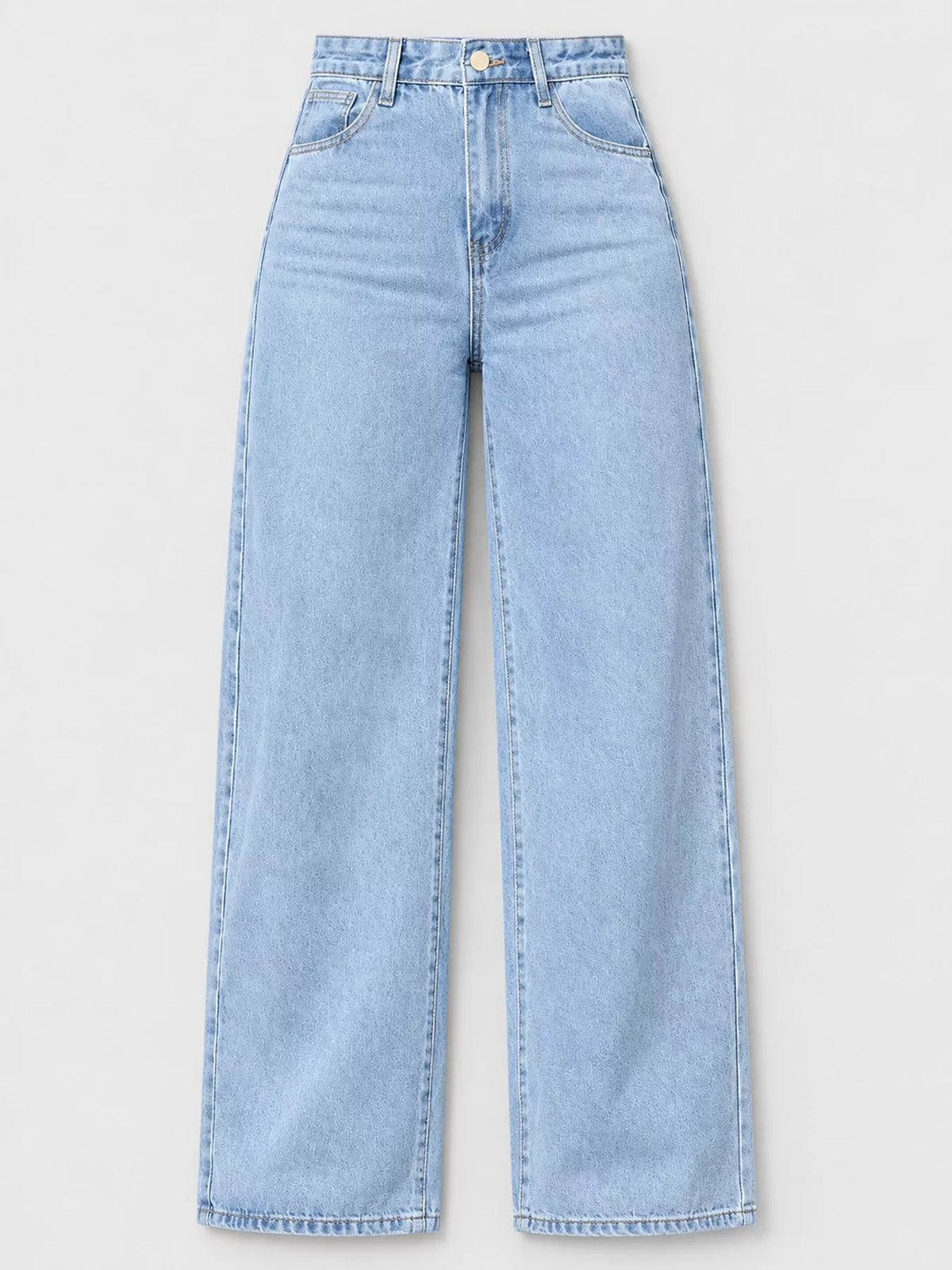 High-Waisted Wide Leg Jeans with Pockets