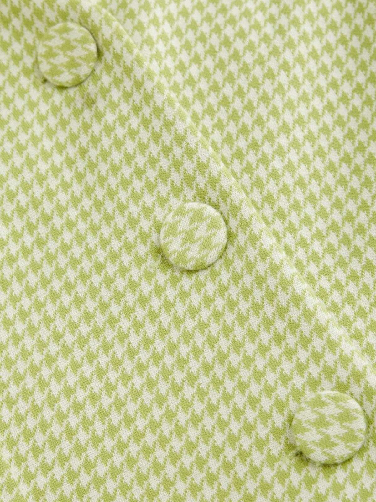 Gingham Button-Front A-Line Mini Dress in Matcha in Matcha Color