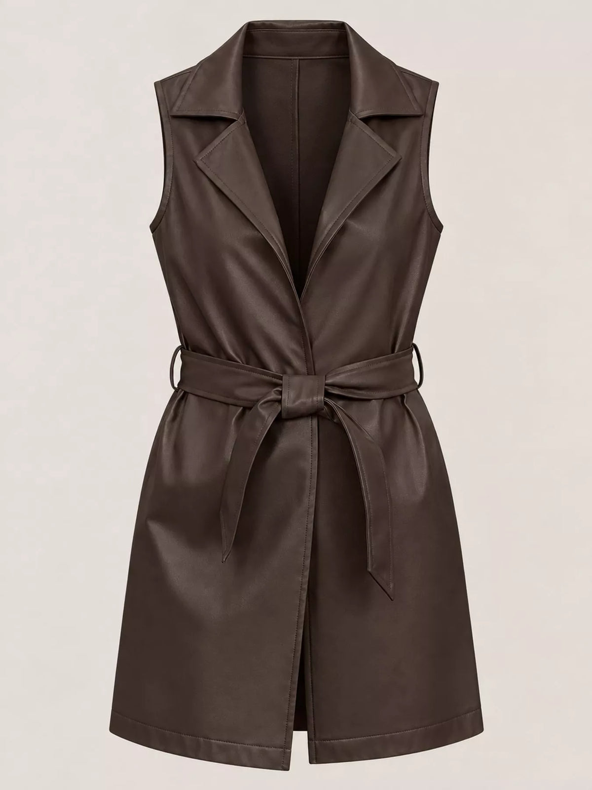 Tie-Waist Longline Vest Coat