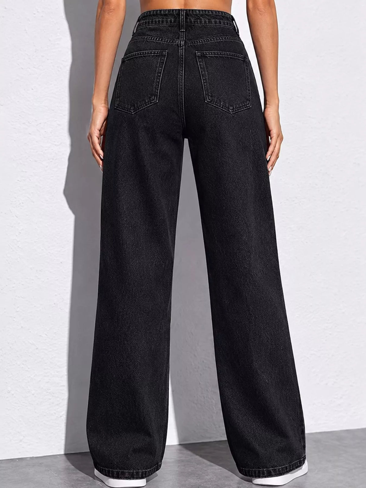 High-Waisted Vintage Wash Jeans
