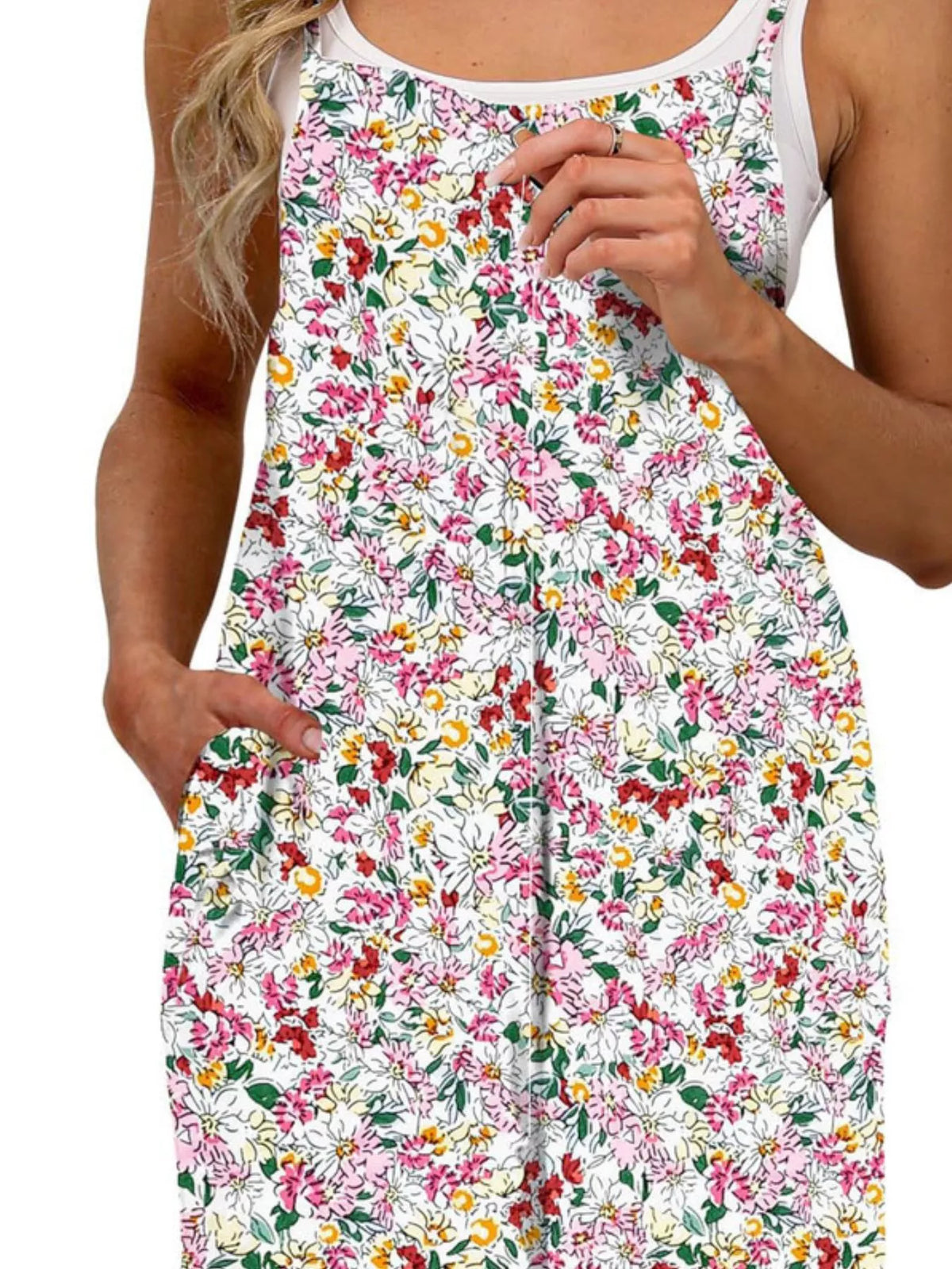 Floral Print Wide Leg Jumpsuit