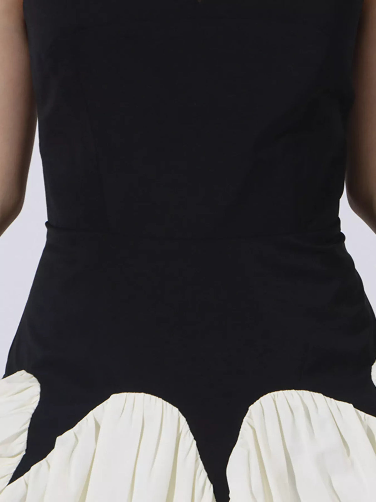Two-Tone Tube Maxi Dress in Black