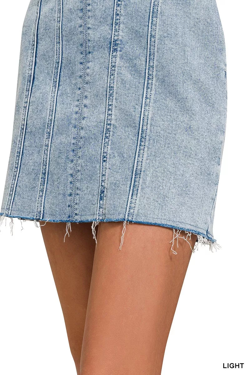 Zenana Spaghetti Strap Denim Dress in Light Wash
