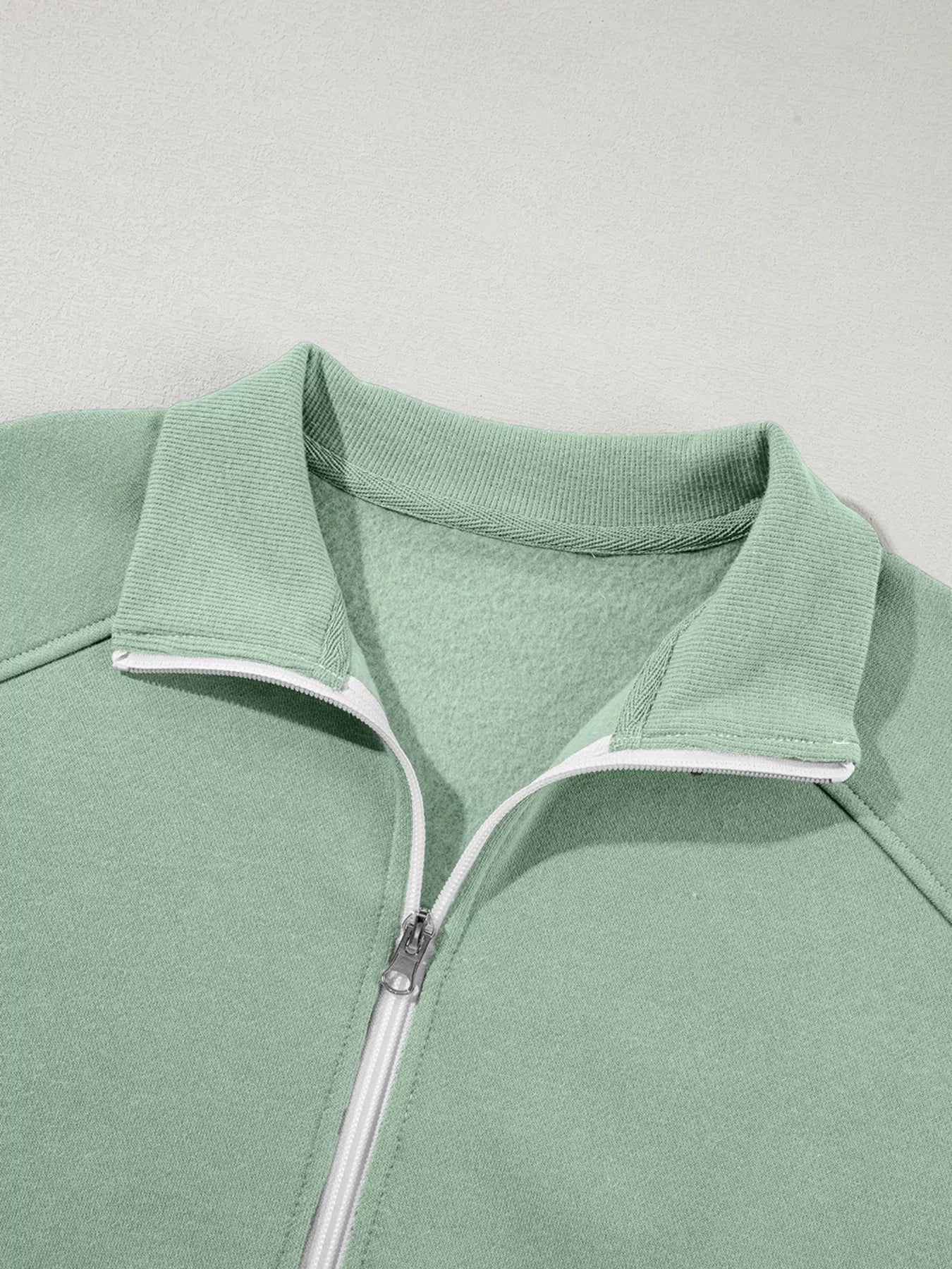 Drop Shoulder Zip-Up Jacket & Pants Set