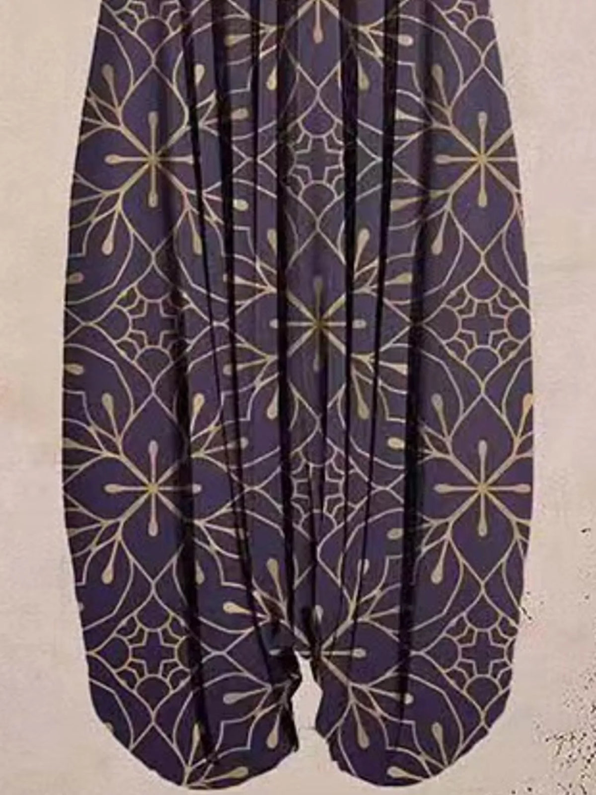 Plus Size Printed V-Neck Sleeveless Romper